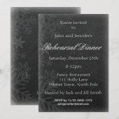 Schwarzer Chalkboard Schneeflocken Winterabend Pro Einladung (Vorne/Hinten)