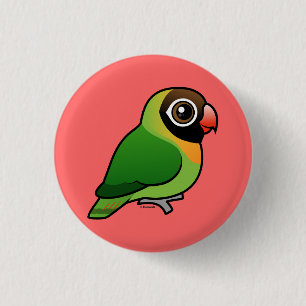 Schwarzer-cheeked Lovebird Button