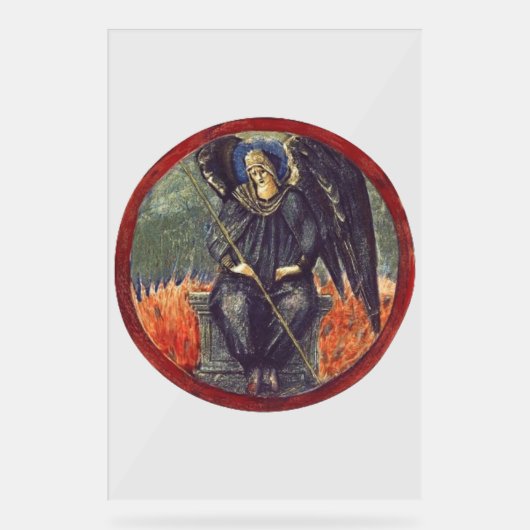 Schwarzer Cherubim-Engel Acrylschild (Vorderseite)