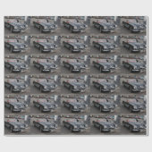 Schwarzer Chevrolet Corvette Stingray Geschenkpapier (Flach)