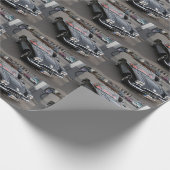 Schwarzer Chevrolet Corvette Stingray Geschenkpapier (Ecke)