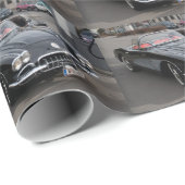 Schwarzer Chevrolet Corvette Stingray Geschenkpapier (Rolleneckpunkt)