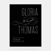 Schwarzer Chic Moderne Minimalistische Hochzeit Wi Acrylschild (Vorderseite)