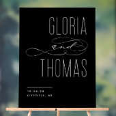 Schwarzer Chic Moderne Minimalistische Hochzeit Wi Acrylschild (Neutral)