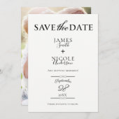 Schwarzer Chic Modernes Minimales Full Foto Save t Einladung (Vorne/Hinten)