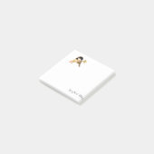 Schwarzer Chickadee Bird Post-it Klebezettel (angewinkelt)