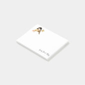 Schwarzer Chickadee Bird Post-it Klebezettel (angewinkelt)