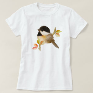 Schwarzer Chickadee Bird T-Shirt