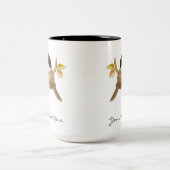 Schwarzer Chickadee Bird Zweifarbige Tasse (Mittel)
