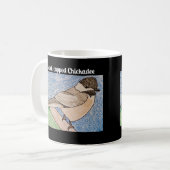 Schwarzer Chickadee Kaffeetasse (Vorderseite Links)