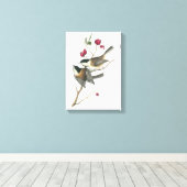 Schwarzer Chickadee von Audubon Leinwanddruck (Insitu (Holzboden))