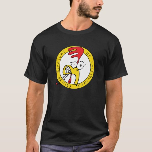 Schwarzer Chickenhead flippt Shirt - Männer und (Vorderseite)