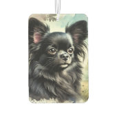 Schwarzer Chihuahua in Wasserfarbe Autolufterfrischer (Rückseite)