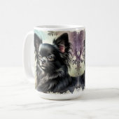 Schwarzer Chihuahua in Wasserfarbe Kaffeetasse (Vorderseite Links)