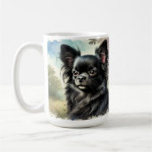 Schwarzer Chihuahua in Wasserfarbe Kaffeetasse (Links)