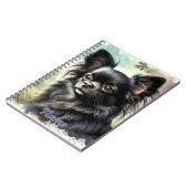 Schwarzer Chihuahua in Wasserfarbe Notizblock (Linke Seite)