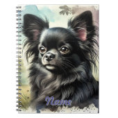 Schwarzer Chihuahua in Wasserfarbe Notizblock (Vorderseite)