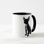 Schwarzer Chihuahuawelpe Tasse (VorderseiteRechts)