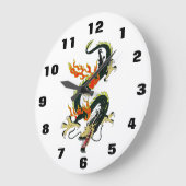 Schwarzer chinesischer Drache nummerierte Uhr (Winkel)