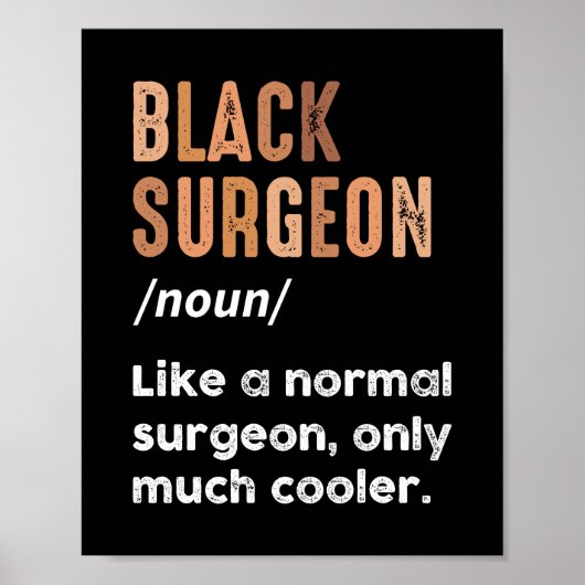 Schwarzer Chirurg Definition Funny Operation Dokto Poster (Vorne)