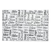Schwarzer CHLOE Name auf Weiß Kissenbezug (Rückseite-Links)