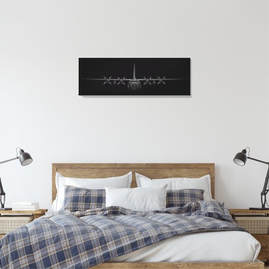 Schwarzer Chrome Herk Leinwanddruck (Insitu (Schlafzimmer))