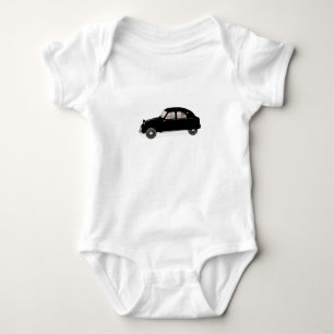 Schwarzer Citroen 2CV Baby Strampler