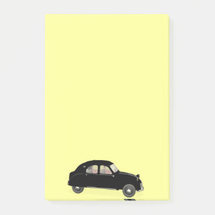 Schwarzer Citroen 2CV Post-it Klebezettel