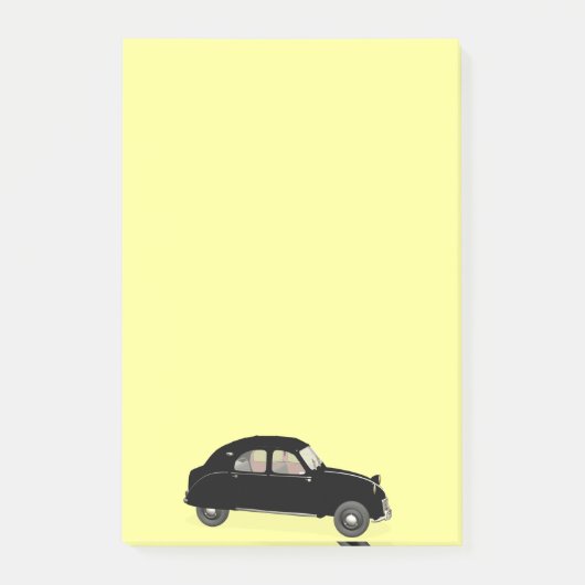 Schwarzer Citroen 2CV Post-it Klebezettel (Vorderseite)