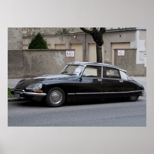 Schwarzer Citroën DS Poster (Vorne)