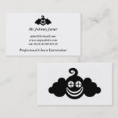 Schwarzer Clown, Herr Johnny Jester Visitenkarte (Vorne/Hinten)