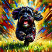 Schwarzer Cockapoo Dog Portrait Akryllische Art Pr Puzzle