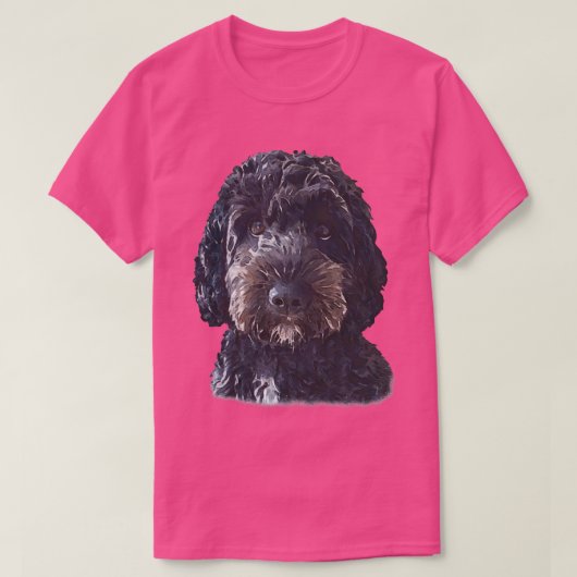 Schwarzer Cockapoo Doodle Hund  T-Shirt (Design vorne)