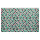 Schwarzer Cockapoo Hund Vintagen Blumen türkis Stoff (Fat Quarter (45,7 x 55,9 cm))