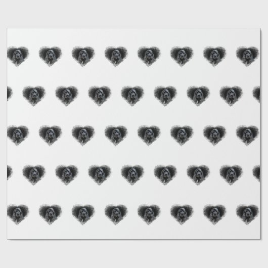 Schwarzer Cocker spaniel-Liebhaber Geschenkpapier (Flach)