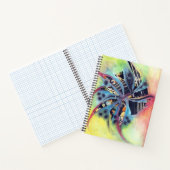 Schwarzer Collage Swirl Notizblock (Innenseite)