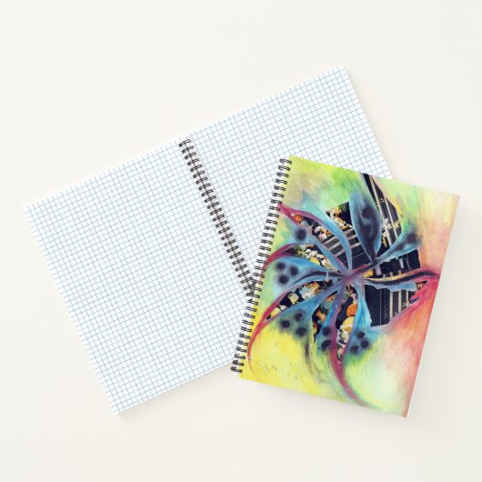 Schwarzer Collage Swirl Notizblock (Innenseite)