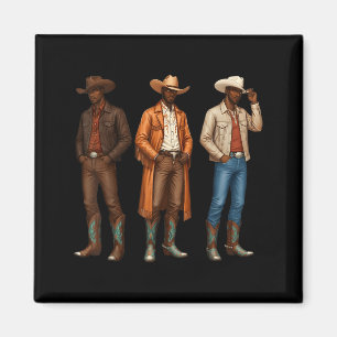 Schwarzer Cowboy Western Rodeo Melanin Erbe Texas  Magnet