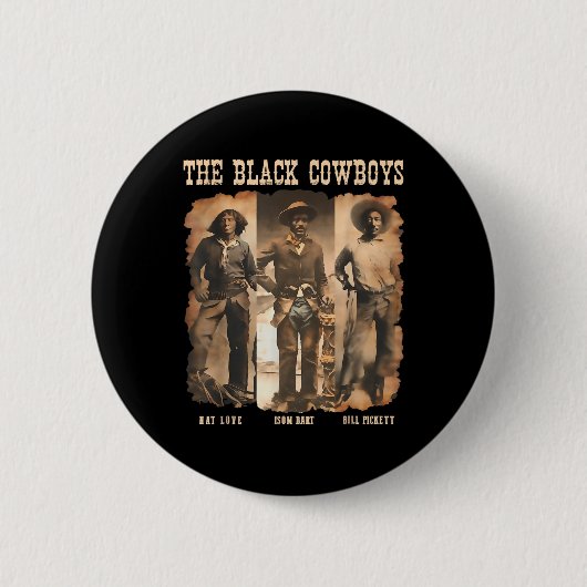 Schwarzer Cowboy Western Rodeo Melanin Schwarze Ge Button (Vorderseite)