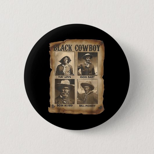 Schwarzer Cowboy Western Rodeo Melanin Schwarze Ge Button (Vorderseite)