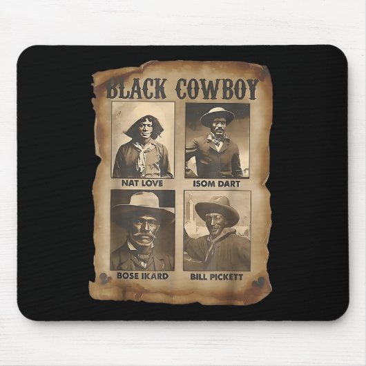 Schwarzer Cowboy Western Rodeo Melanin Schwarze Ge Mousepad (Vorne)