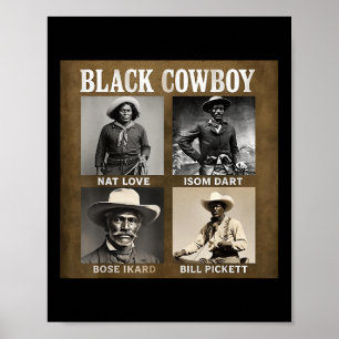 Schwarzer Cowboy Western Rodeo Melanin Schwarze Ge Poster