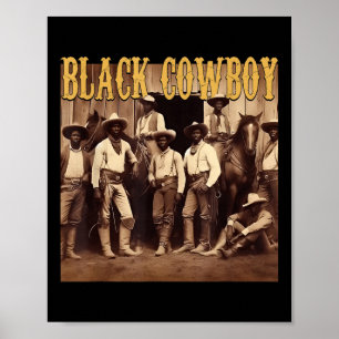 Schwarzer Cowboy Western Rodeo Melanin Schwarze Ge Poster