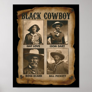 Schwarzer Cowboy Western Rodeo Melanin Schwarze Ge Poster