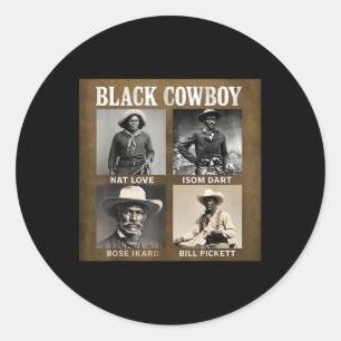Schwarzer Cowboy Western Rodeo Melanin Schwarze Ge Runder Aufkleber