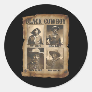 Schwarzer Cowboy Western Rodeo Melanin Schwarze Ge Runder Aufkleber
