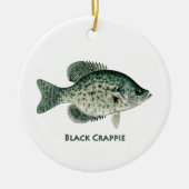 Schwarzer Crappie Keramik Ornament (Vorne)