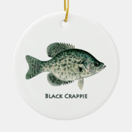 Schwarzer Crappie Keramik Ornament