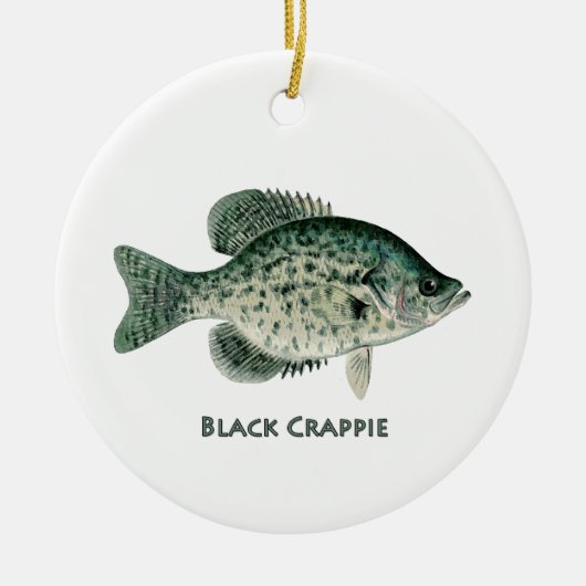 Schwarzer Crappie Keramik Ornament (Vorne)