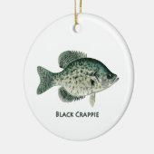 Schwarzer Crappie Keramik Ornament (Links)
